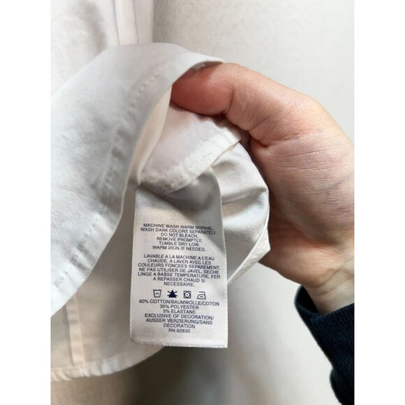 Lands' End Women's Shirt Blouse Summer Size 10 White Lightweight Beach - Picture 4 of 11